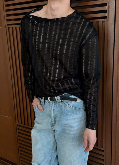 Kiba Grunge Snap Long Sleeve T-Shirt