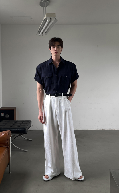 Minimal Pintuck Wide Pants