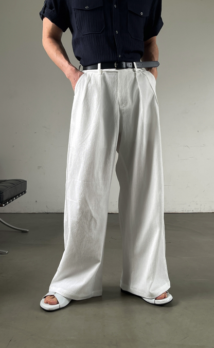 Minimal Pintuck Wide Pants