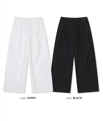 Minimal Pintuck Wide Pants