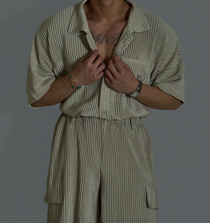 Mesh Pleats Shirt
