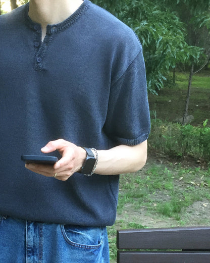 Vintage Henley Knit Tee