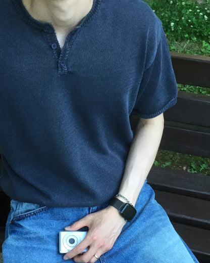 Vintage Henley Knit Tee