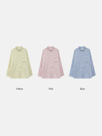 Pastel Stripe Oversized Shirt
