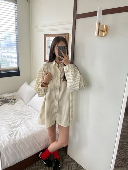 Pastel Stripe Oversized Shirt