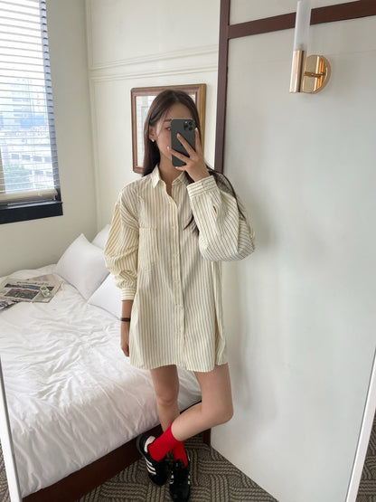 Pastel Stripe Oversized Shirt