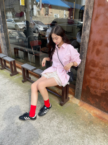 Pastel Stripe Oversized Shirt