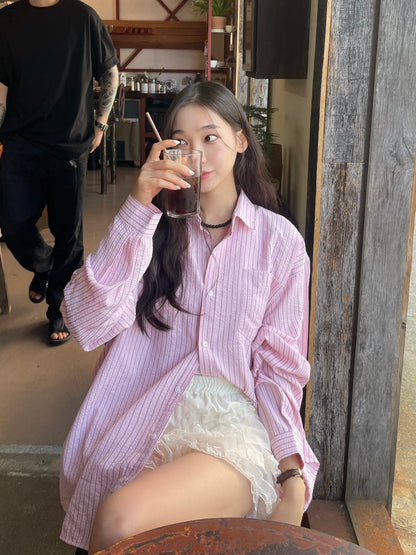 Pastel Stripe Oversized Shirt