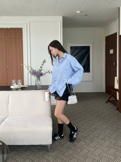 Pastel Stripe Oversized Shirt
