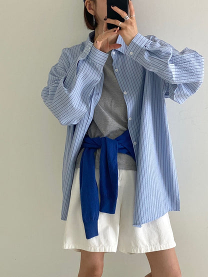 Pastel Stripe Oversized Shirt