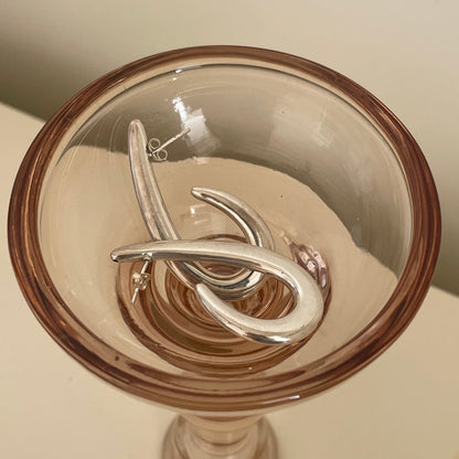 Fluid Drop Hoop Earrings