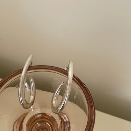 Fluid Drop Hoop Earrings