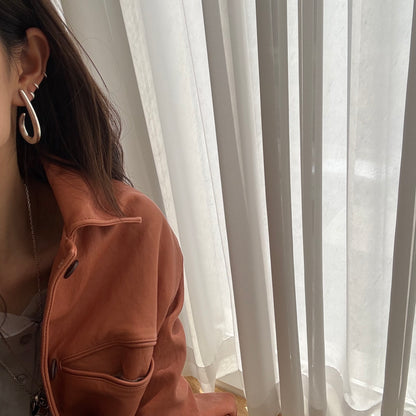 Fluid Drop Hoop Earrings