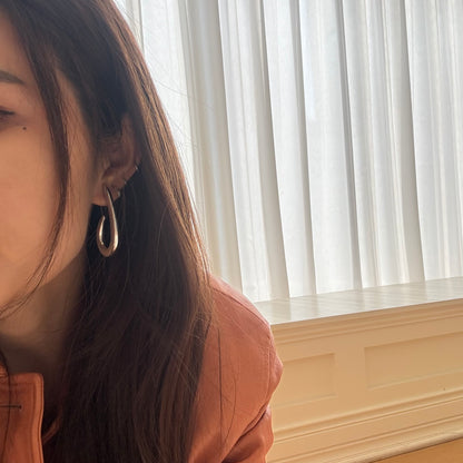 Fluid Drop Hoop Earrings