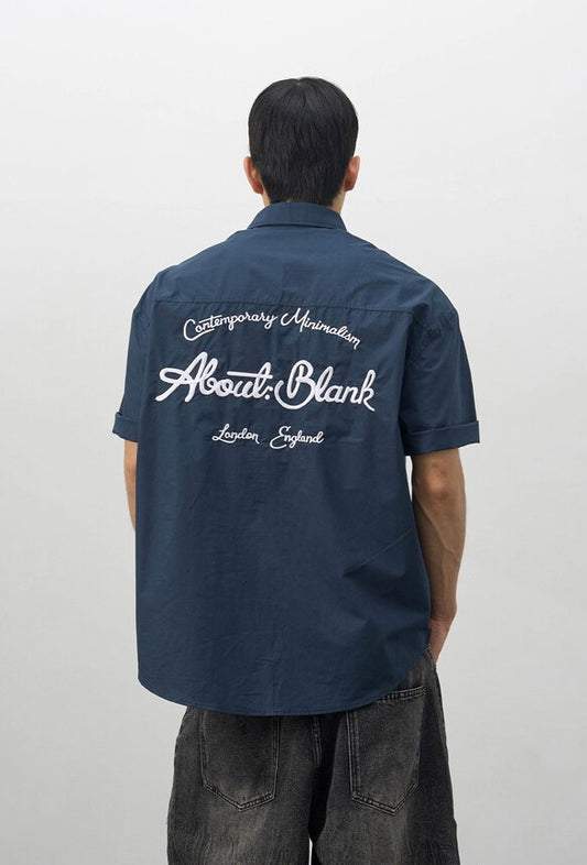 About Blank Embroidery Half Shirt