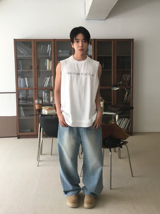 ダブルレイヤードスリーブレスTシャツ