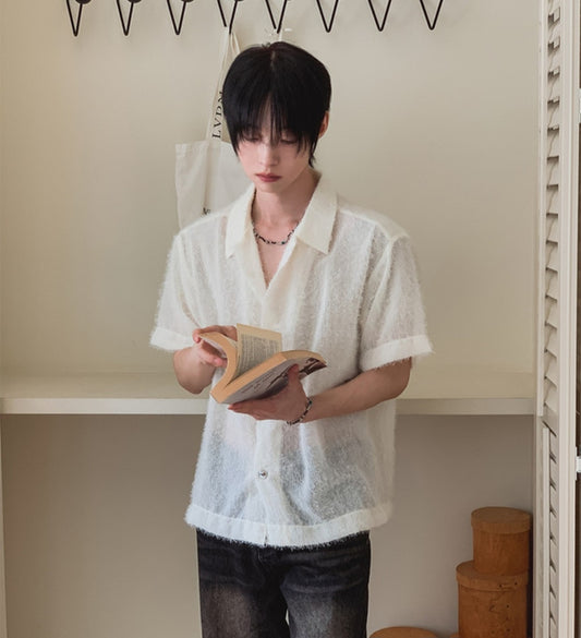 Organza Fringe Half Shirt