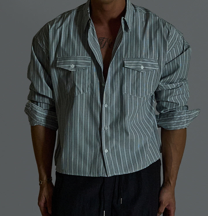 Pigment-Washed Nylon Shirt Jacket