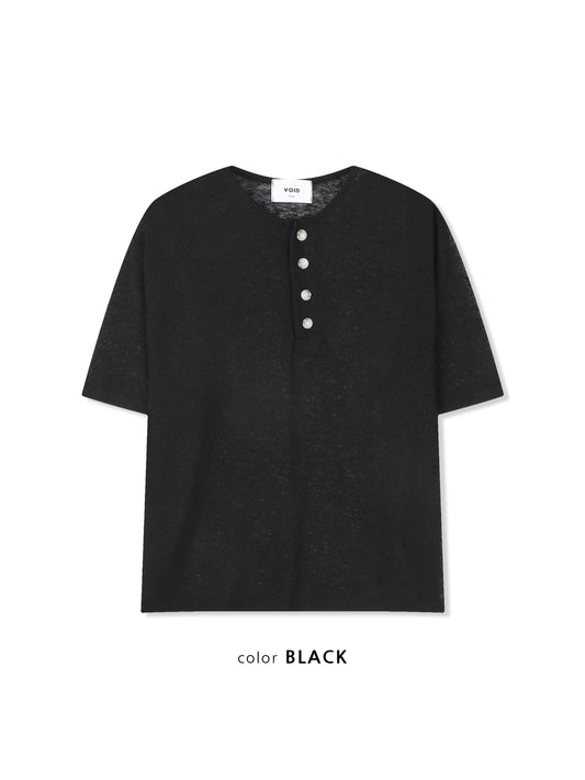 Sheer Henley Knit Tee