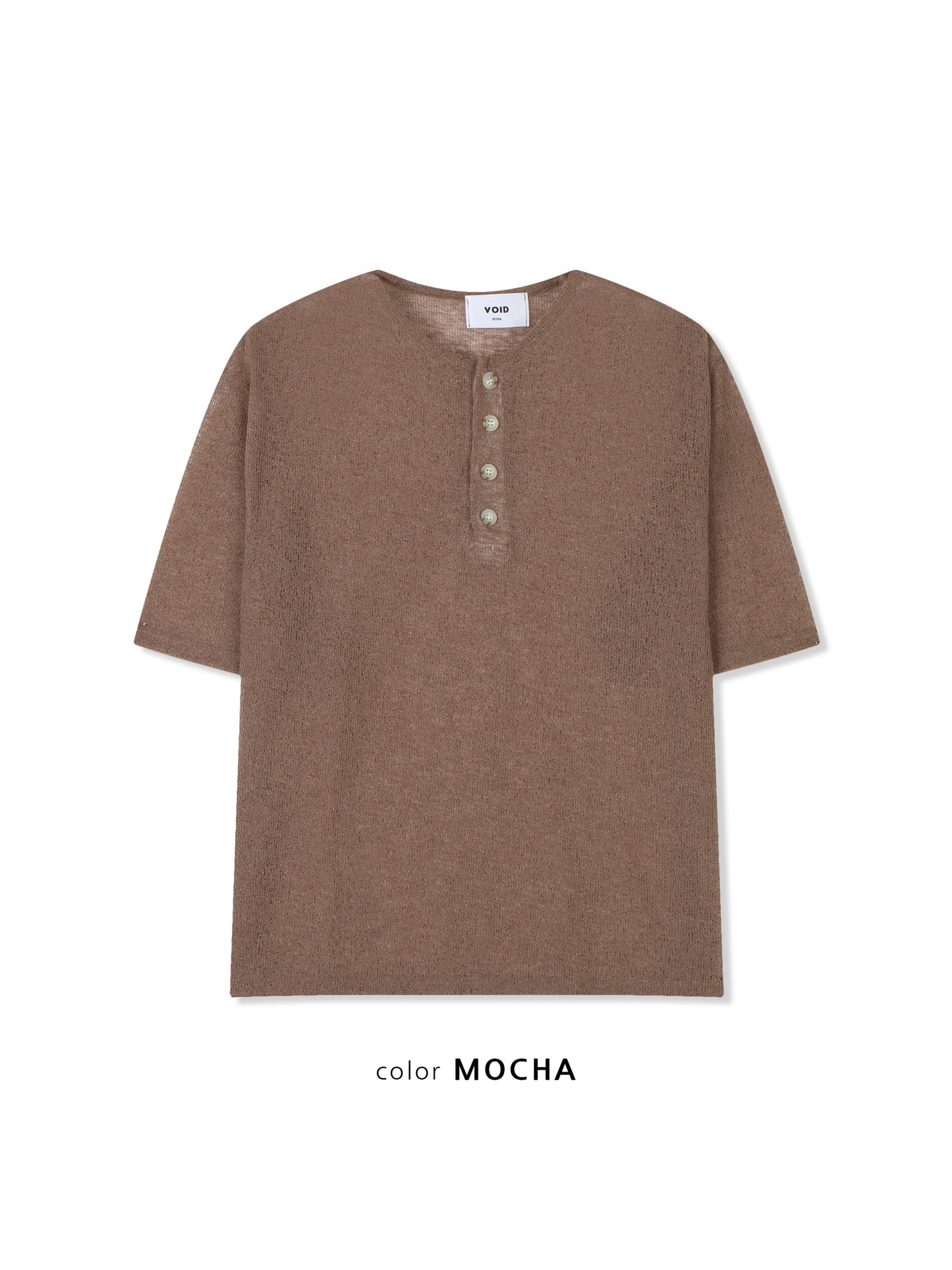Sheer Henley Knit Tee