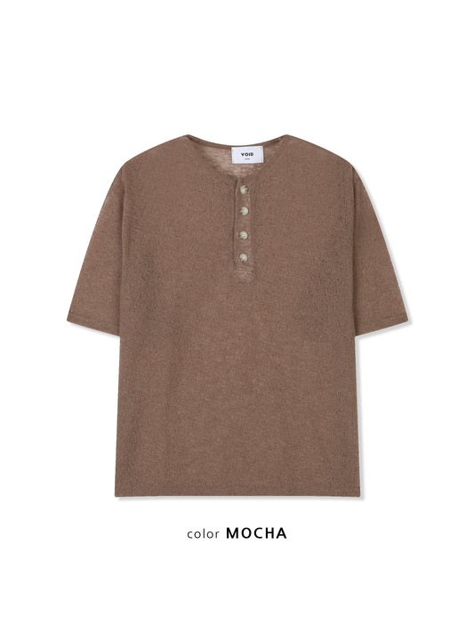 Sheer Henley Knit Tee