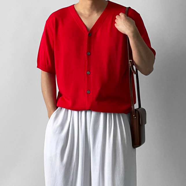Summer V-Neck Knit Cardigan