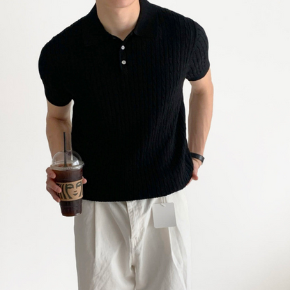 Cable Knit Polo Shirt