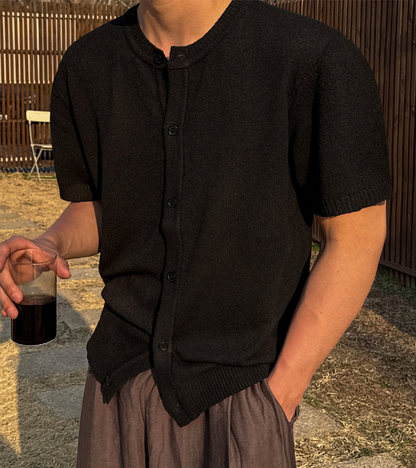Boucle Knit Cardigan T-Shirt