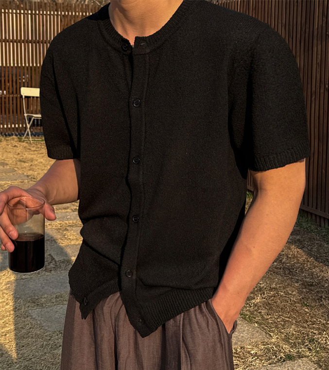 Boucle Knit Cardigan T-Shirt