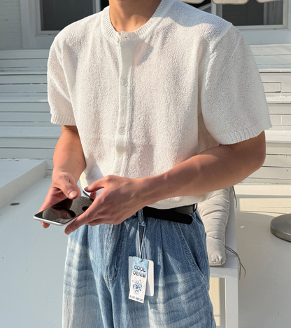 Boucle Knit Cardigan T-Shirt