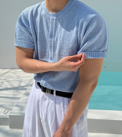 Boucle Knit Cardigan T-Shirt