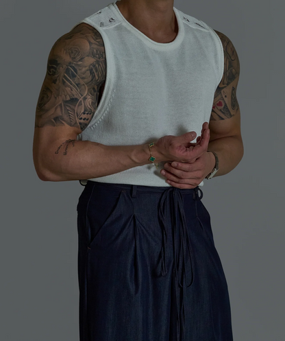 Damage Shoulder Summer Knit Tank
