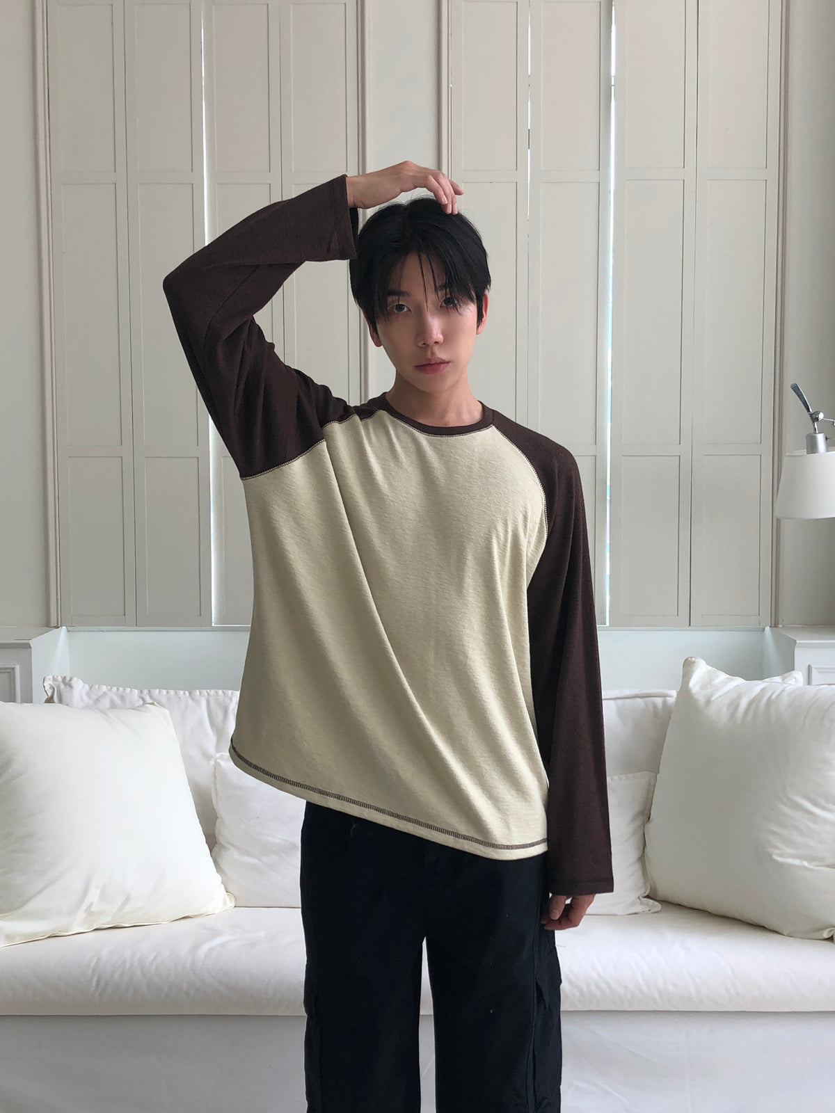 Color Block Raglan Long Sleeve Top