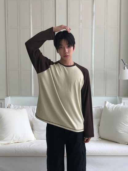 Color Block Raglan Long Sleeve Top