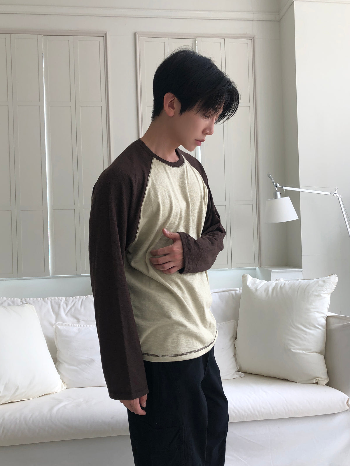 Color Block Raglan Long Sleeve Top