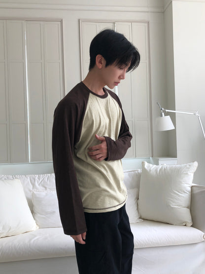 Color Block Raglan Long Sleeve Top