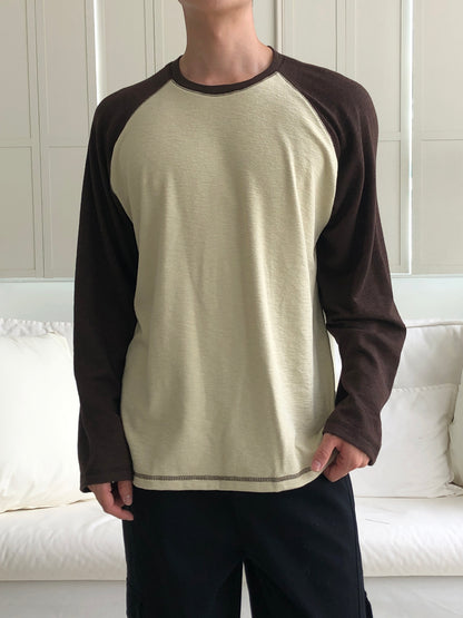 Color Block Raglan Long Sleeve Top
