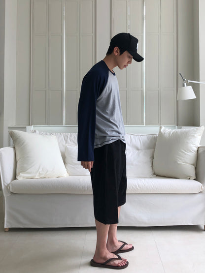 Color Block Raglan Long Sleeve Top