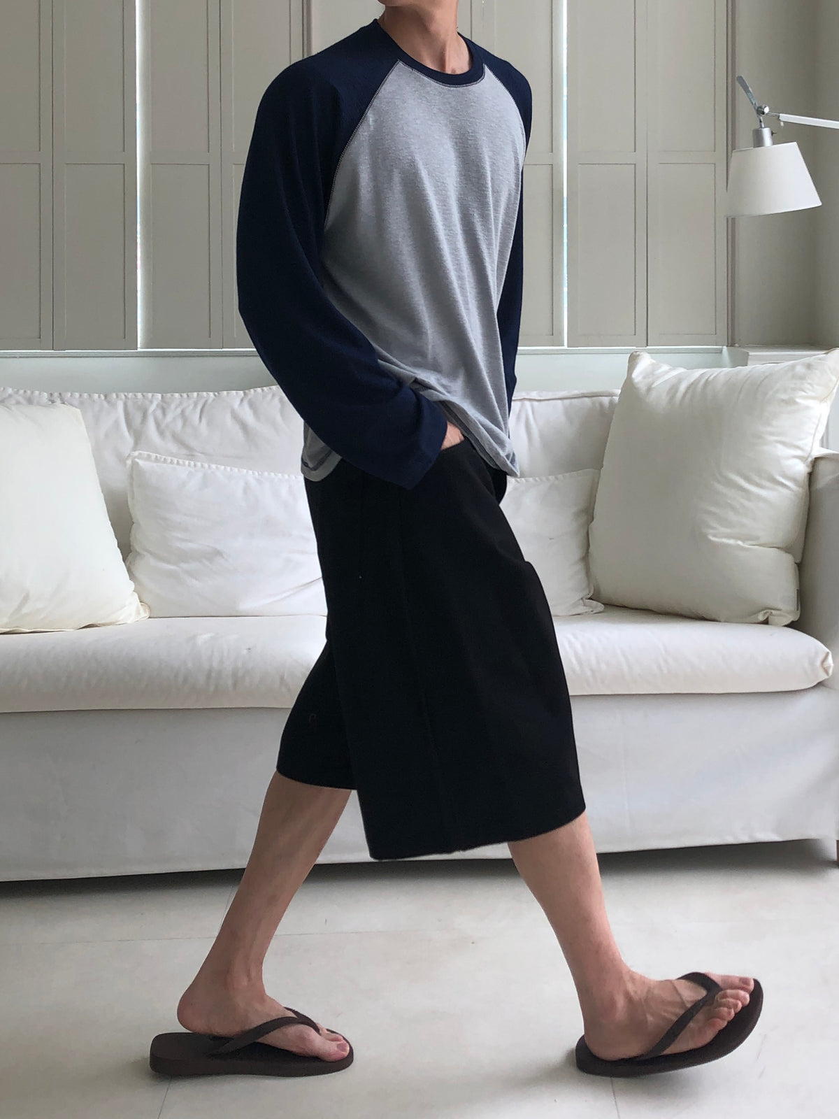 Color Block Raglan Long Sleeve Top
