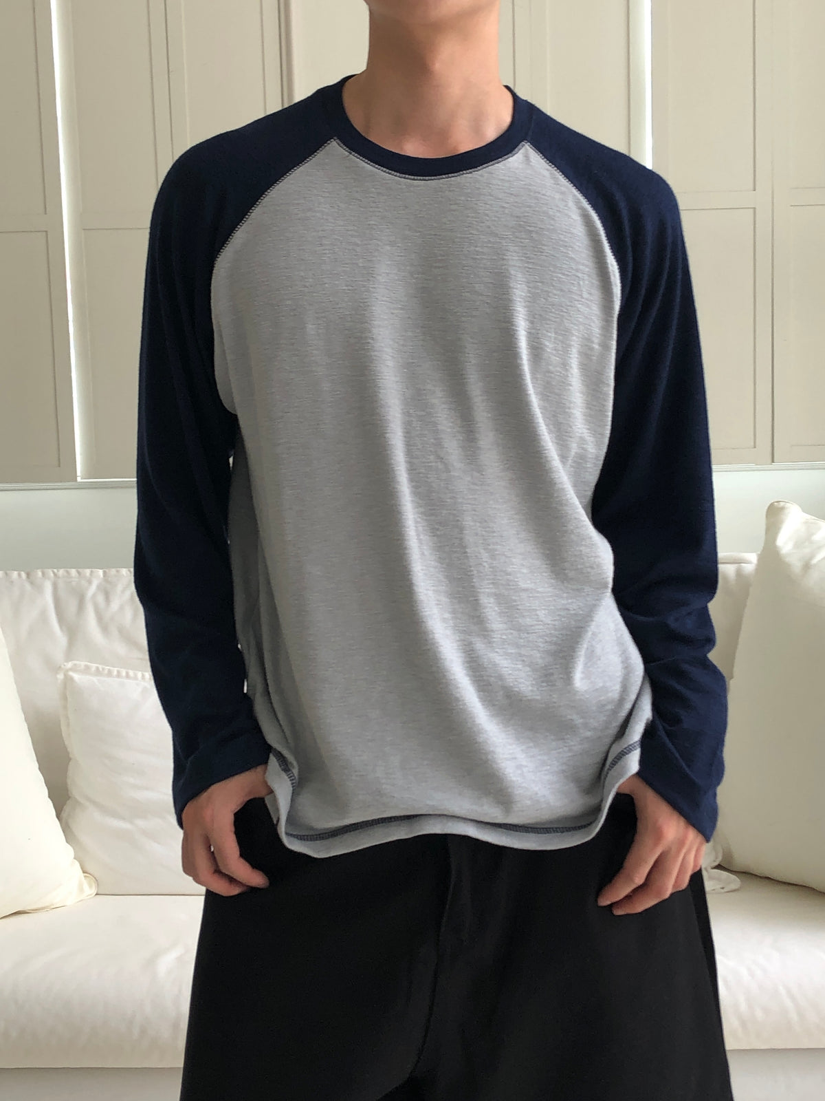 Color Block Raglan Long Sleeve Top