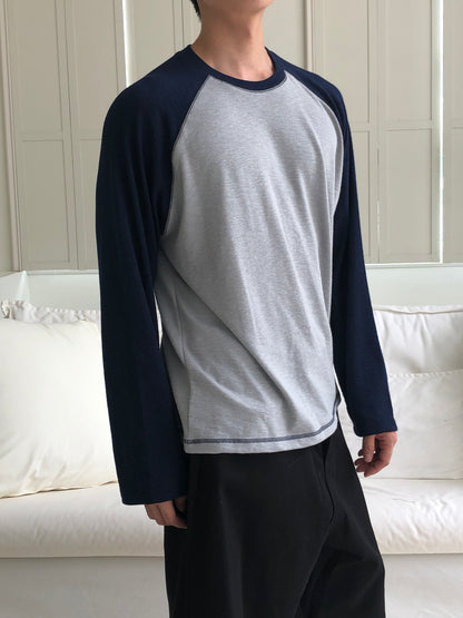 Color Block Raglan Long Sleeve Top