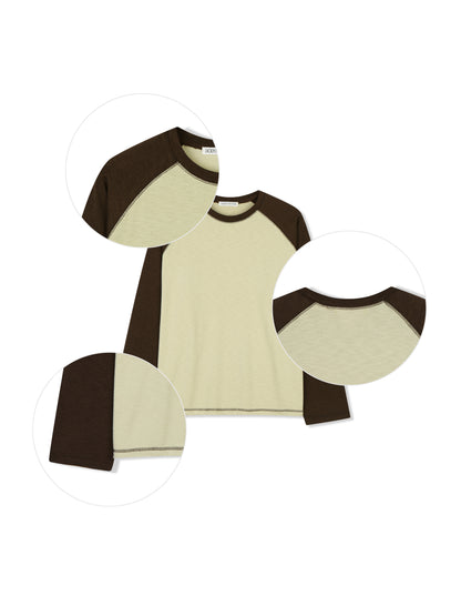 Color Block Raglan Long Sleeve Top