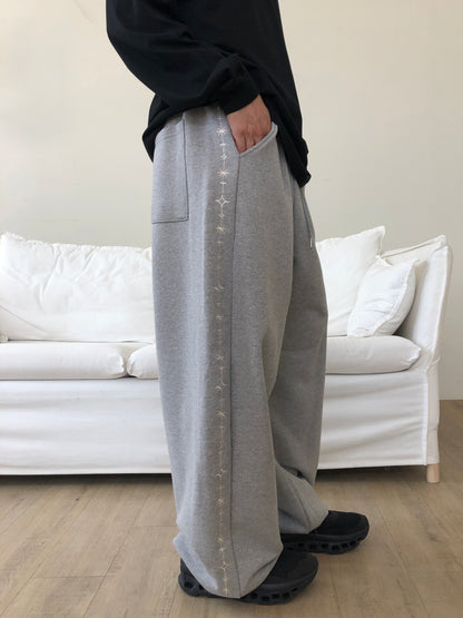 Carat Embroidery Wide Pants
