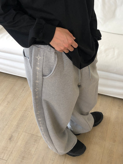 Carat Embroidery Wide Pants