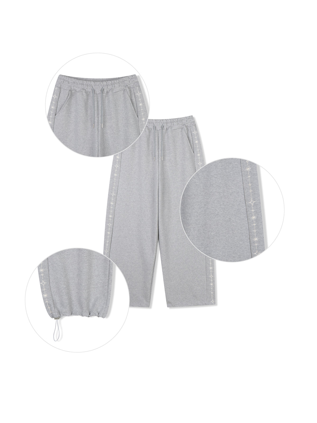 Carat Embroidery Wide Pants