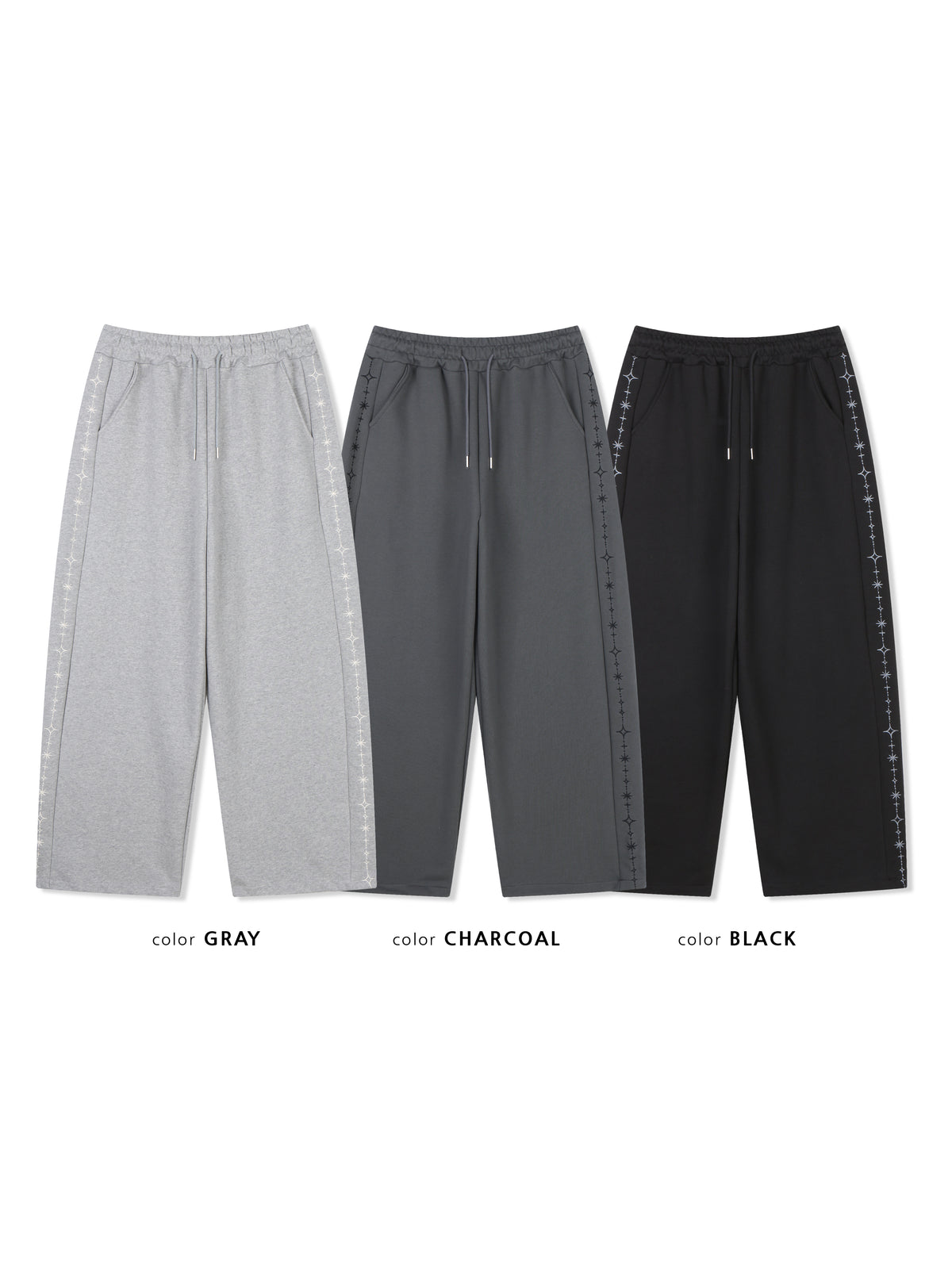 Carat Embroidery Wide Pants