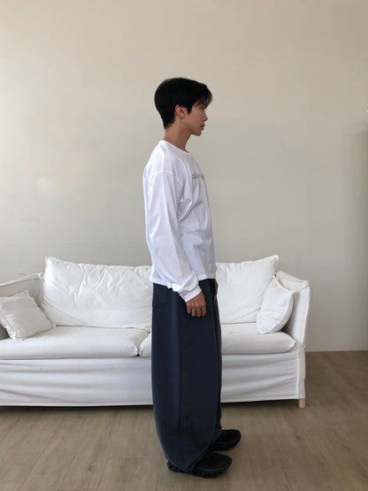 Chain Embroidery Wide Pants