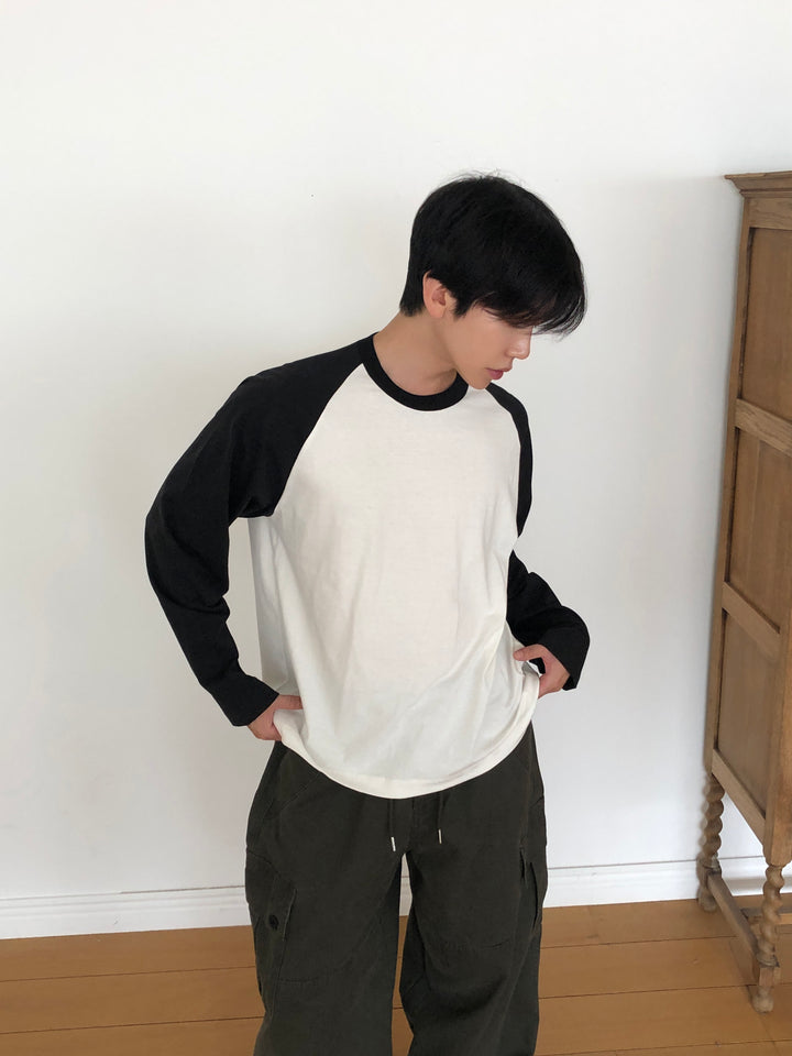 Two-Tone Raglan Long Sleeve Tee