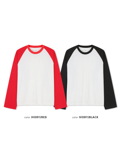 Two-Tone Raglan Long Sleeve Tee