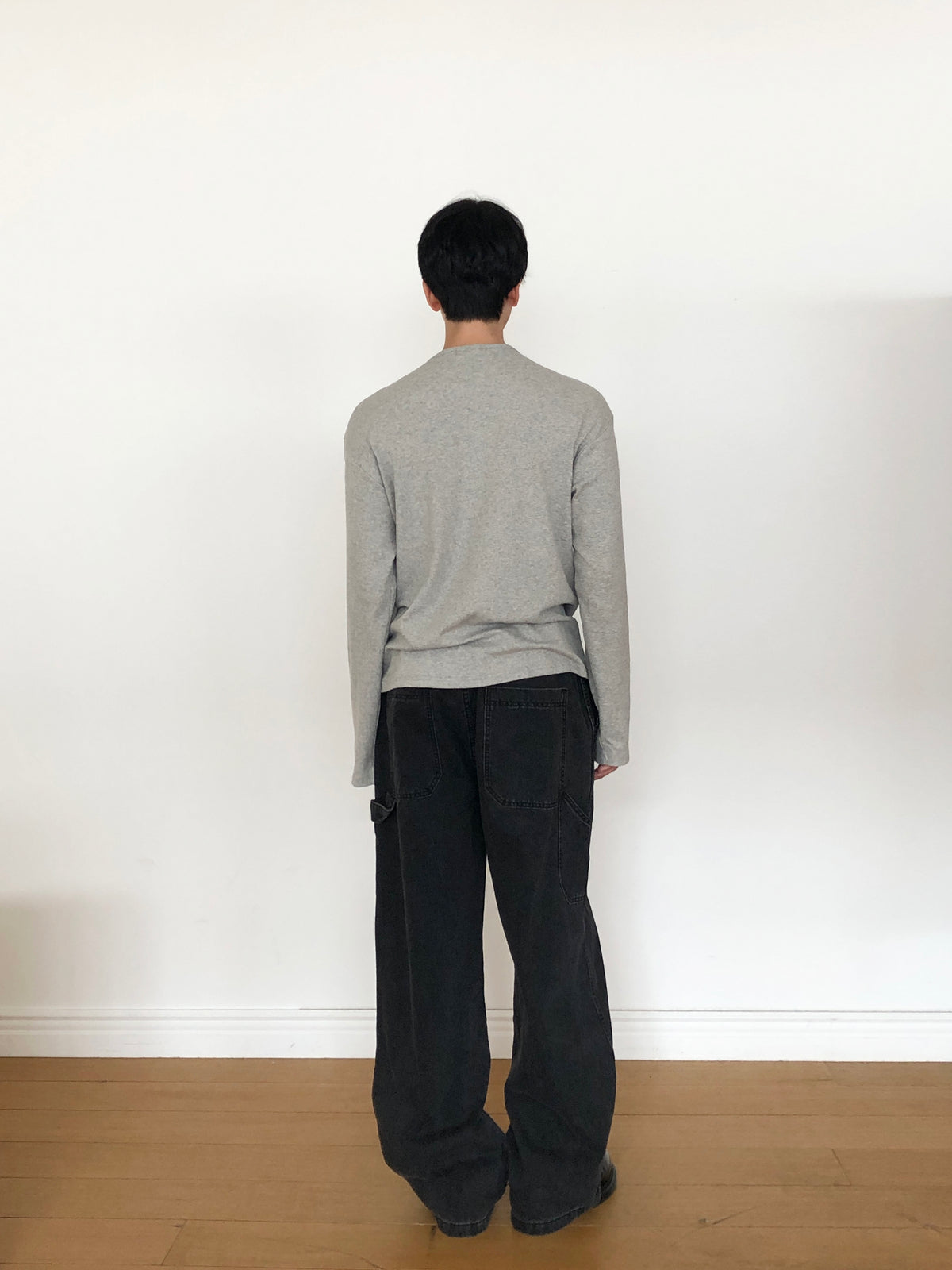 Slub Henley Neck Long Sleeve Tee